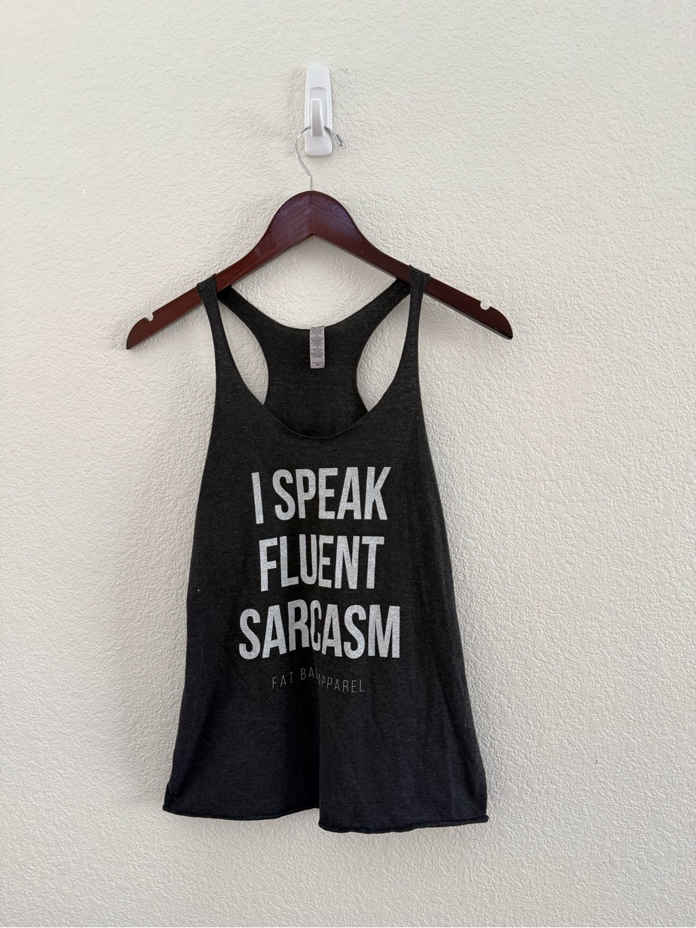 I Speak Fluent Sarcasm Women’s Gray Racerback Tank